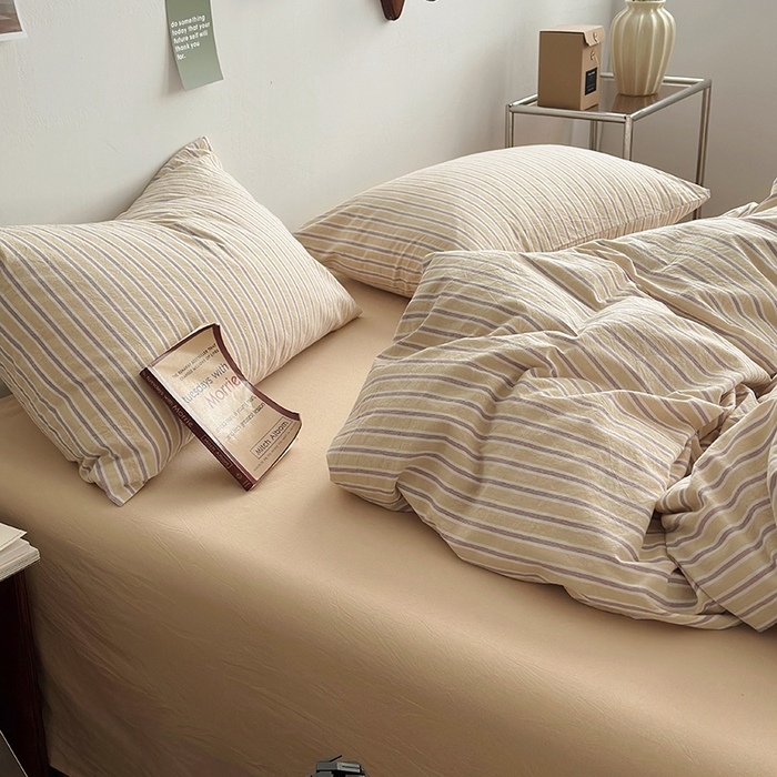 91家纺网 家纺一手货源 找家纺 水洗的故事 2025新款无印良品水洗棉四件套 湘叶米