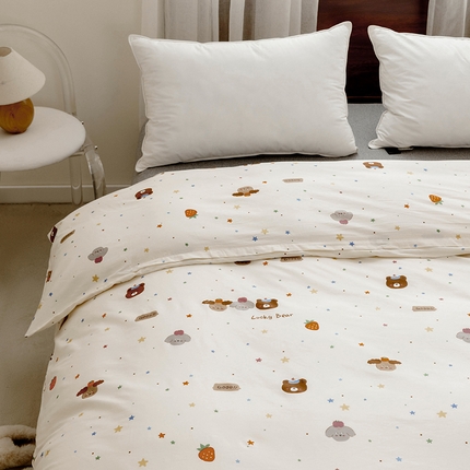 91家纺网 家纺一手货源 找家纺 （总）绫韵2025春夏新款ins清新卡通碎花全棉13372精梳纯棉单被套系列