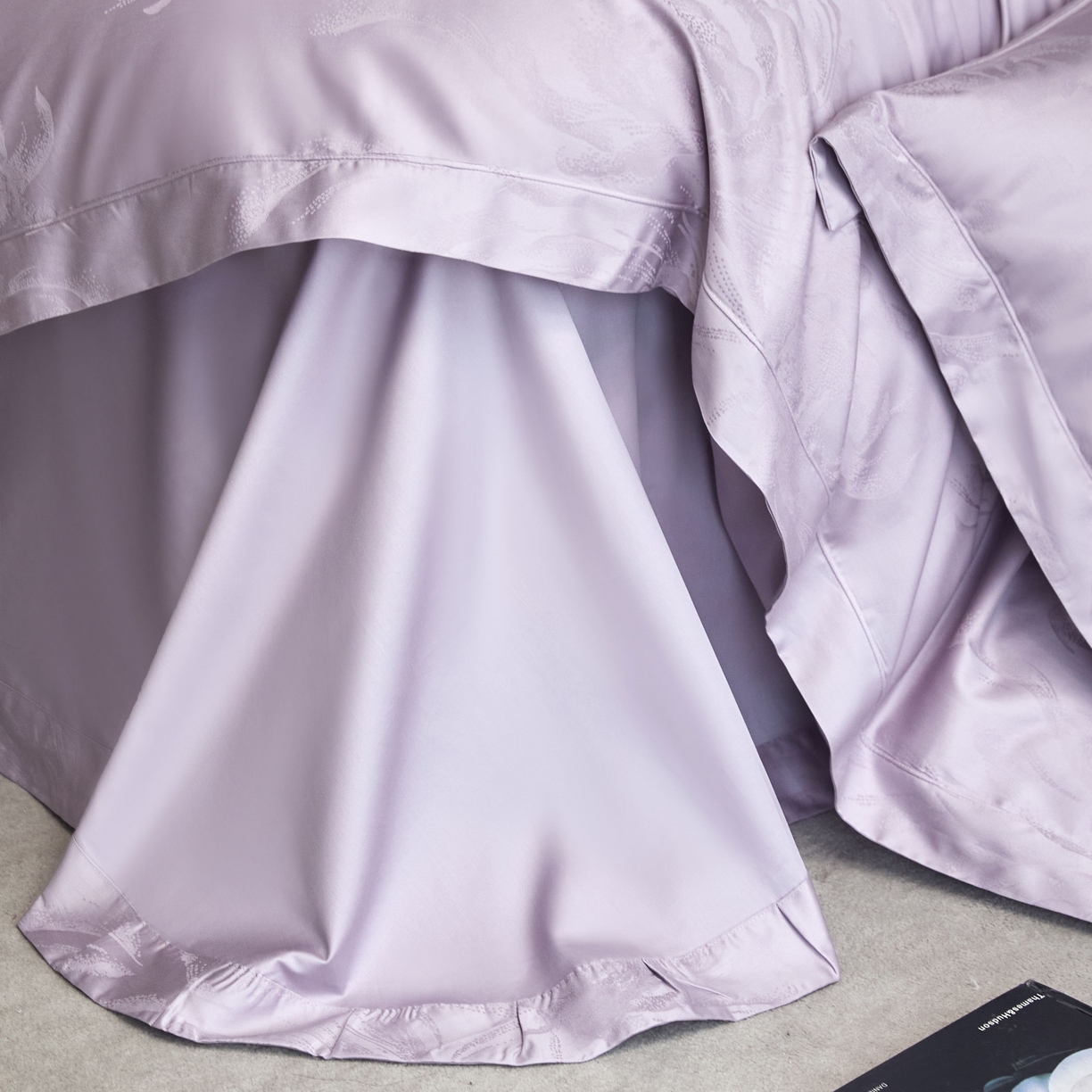 91家纺网 家纺一手货源 找家纺 榻尚家居 2025春夏新款长绒棉全棉纯棉贡缎提花手工立体埋绳工艺四件套 维斯纳（温馨紫）