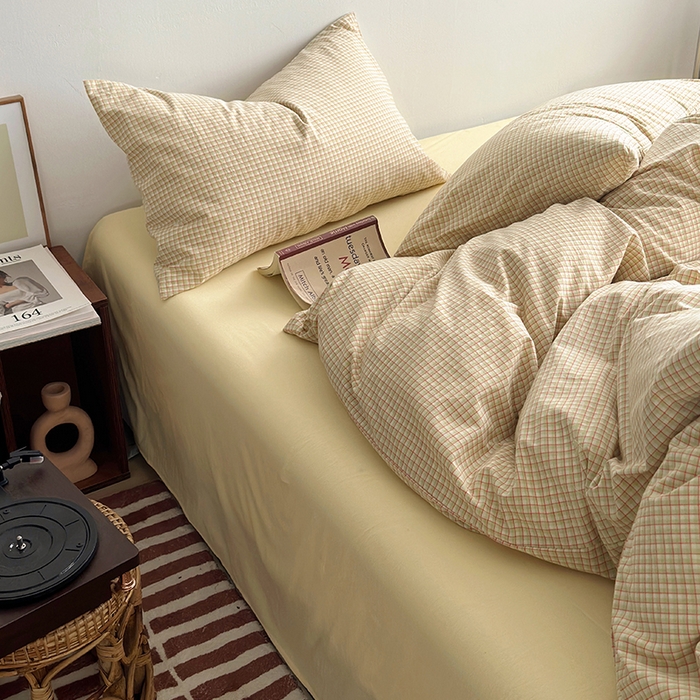 91家纺网 家纺一手货源 找家纺 水洗的故事 2025新款无印良品水洗棉四件套 西西里奶黄