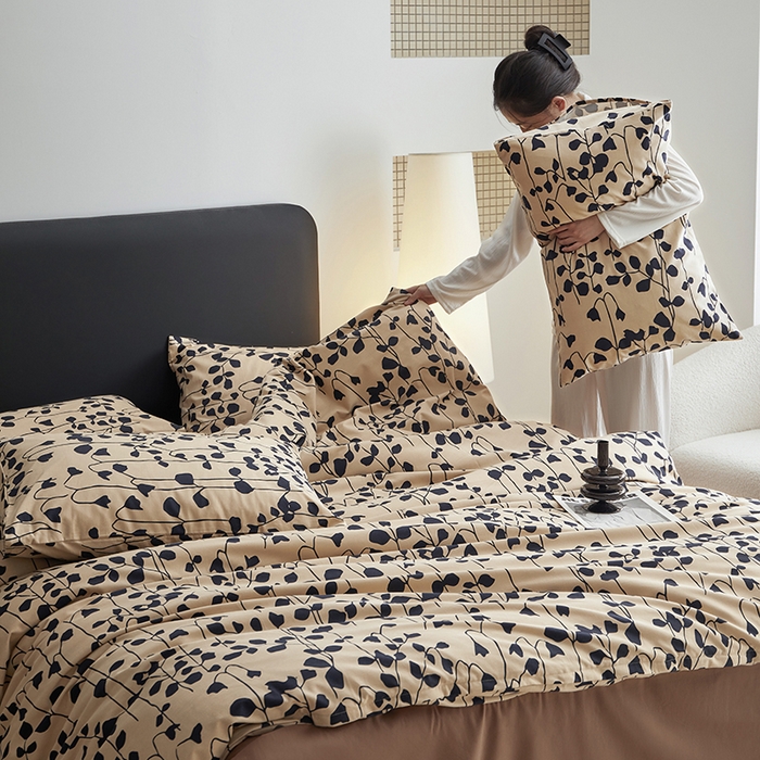 91家纺网 家纺一手货源 找家纺 水洗的故事 2025新款全棉磨毛印花四件套 芊寻