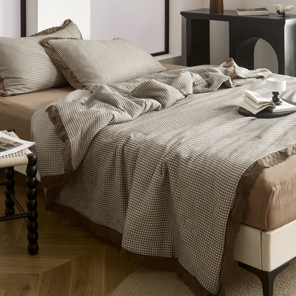 大彩家居 2025新款全棉有氧皱皱双层纱被芯 格优斯