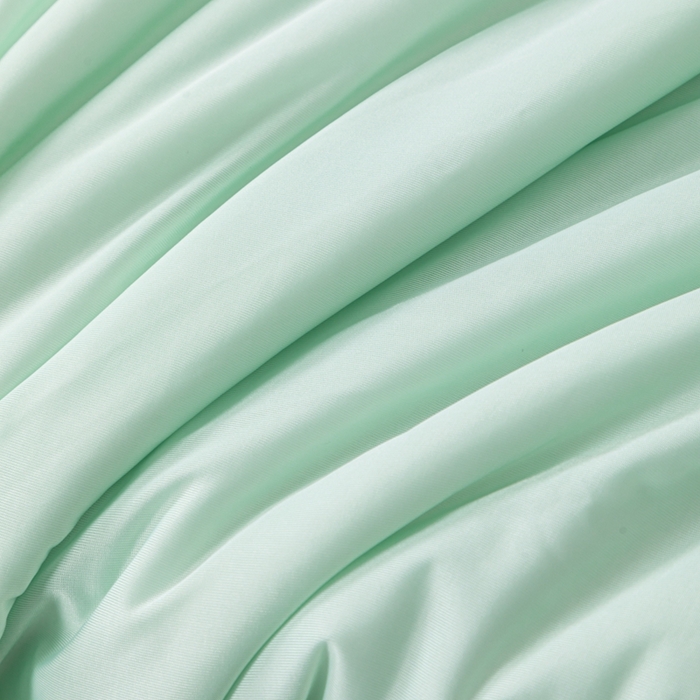 91家纺网 家纺一手货源 找家纺 鑫贝阳 2025春夏新款纯色双拼A类凉感丝夏凉被 薄荷绿