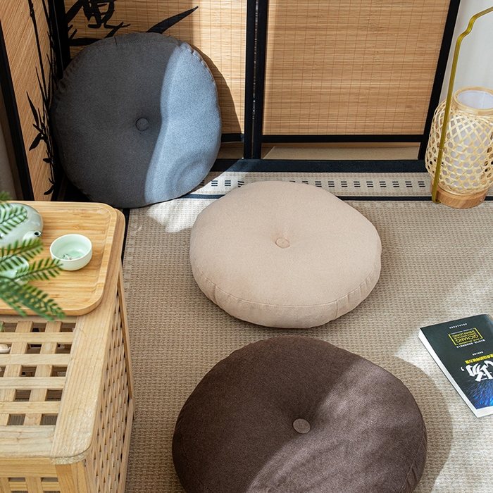 91家纺网 家纺一手货源 找家纺 沐沐家纺 2026新款韩国绒蒲团坐垫 明黄