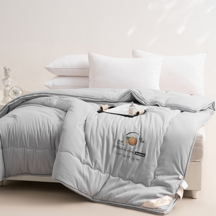 91家纺网 家纺一手货源 找家纺 易睡2025年新款大豆被春秋被冬被被子被芯 灰色