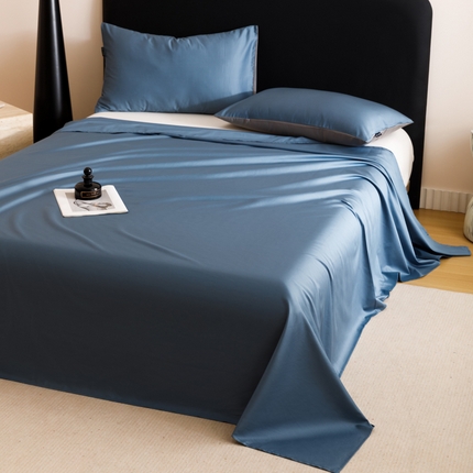 寐绸家纺 2025新款纯棉60支长绒棉床单系列 长绒棉床单-琉璃蓝