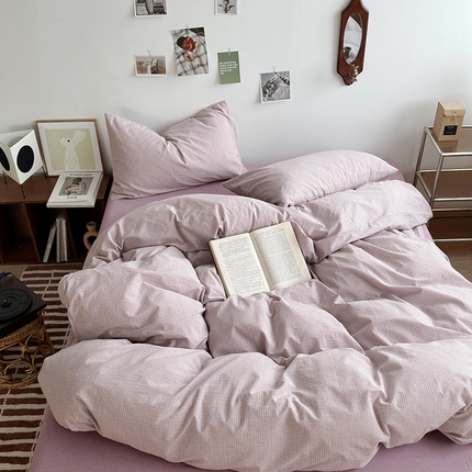 水洗的故事 2025新款无印良品水洗棉四件套 芋紫