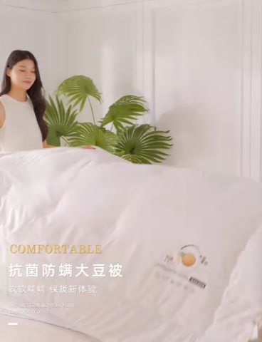 91家纺网 家纺一手货源 找家纺 易睡2025年新款大豆被春秋被冬被被子被芯 白色