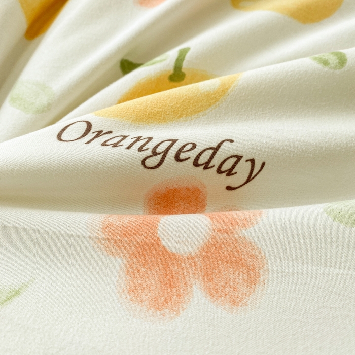 91家纺网 家纺一手货源 找家纺 宜家坊 2025新款水洗棉糯小棉夏被夏被四件套四季被春秋被单人学生双人被子被芯 心想事橙