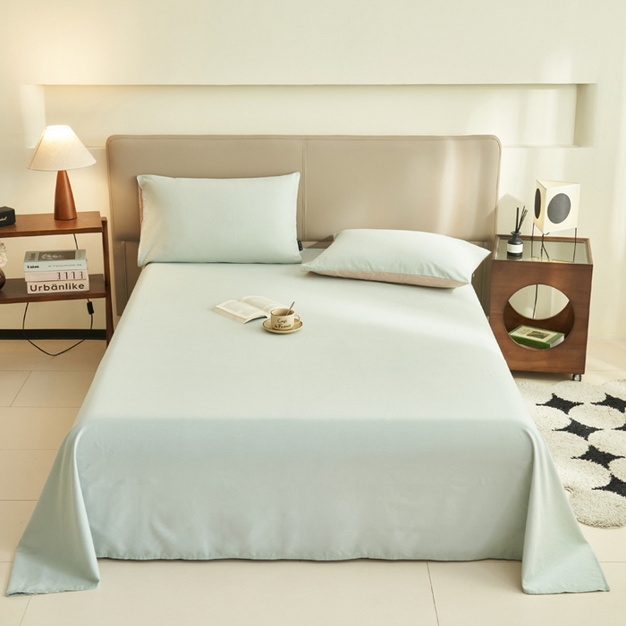 91家纺网 家纺一手货源 找家纺 寐绸家纺 2025新款纯棉13372水洗棉单床单 纯色床单-春风十里