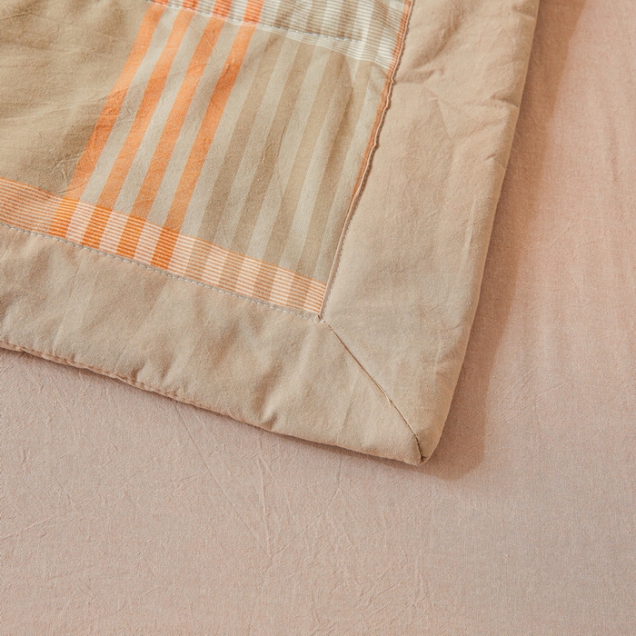 91家纺网 家纺一手货源 找家纺 猎鹿人家纺 A类水洗棉新疆棉花夏被 夏日芳华-橙