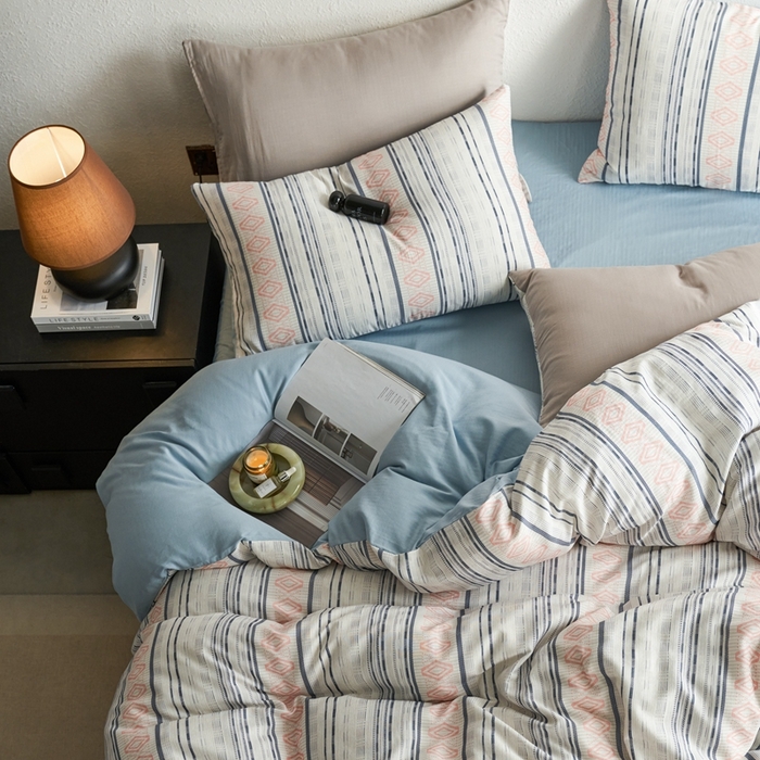 91家纺网 家纺一手货源 找家纺 时年家纺 2025零汗纱™数码印花系列套件 逸彩-蓝