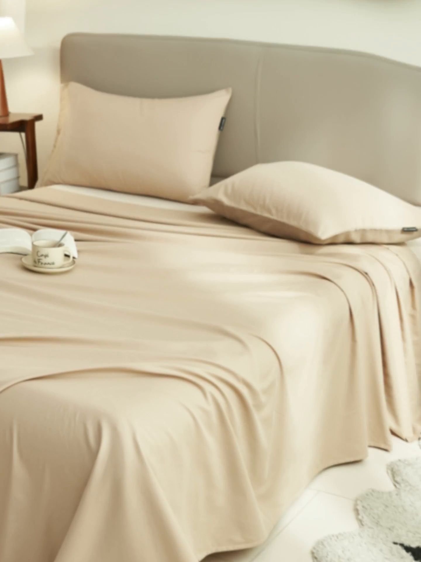 91家纺网 家纺一手货源 找家纺 寐绸家纺 2025新款纯棉13372水洗棉单床单 纯色床单-古巴砂