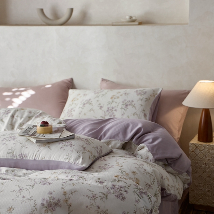 91家纺网 家纺一手货源 找家纺 时年家纺 2025零汗纱™数码印花系列套件 沫香