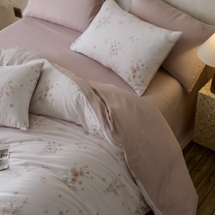 91家纺网 家纺一手货源 找家纺 时年家纺 2025零汗纱™数码印花系列套件 情梦莎