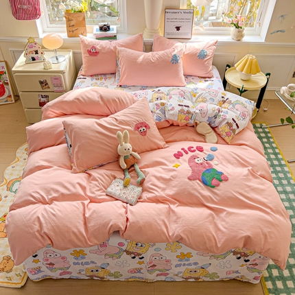 赛丽雅 2025新款刺绣四件套毛巾绣系列学生宿舍三件套四件套 派大星