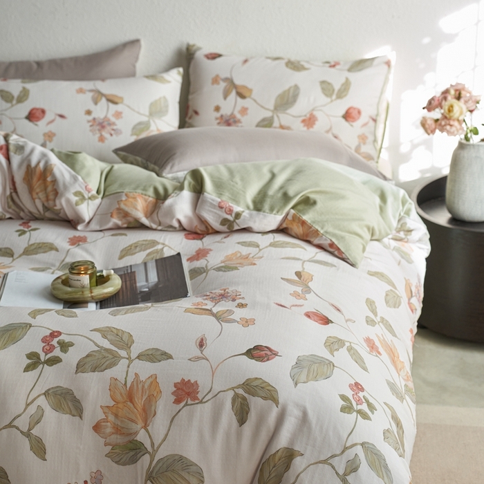 91家纺网 家纺一手货源 找家纺 时年家纺 2025零汗纱™数码印花系列套件 绿野漫屿