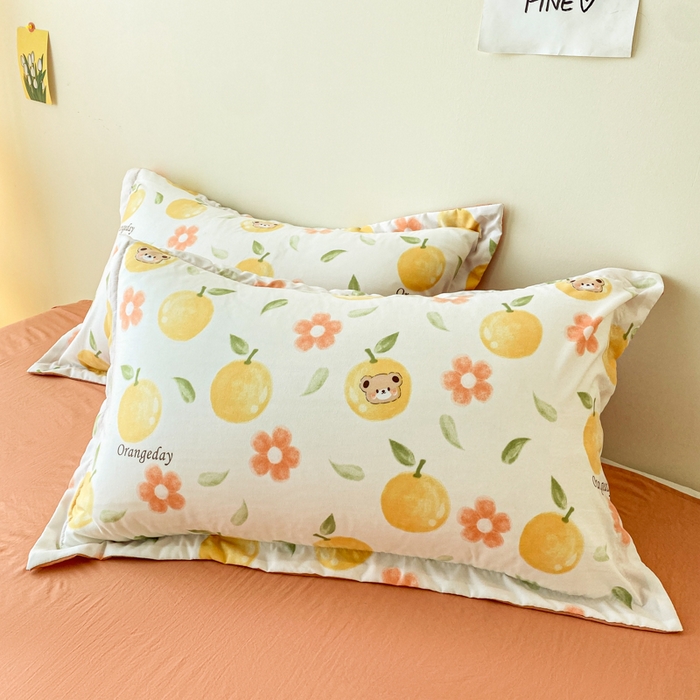 91家纺网 家纺一手货源 找家纺 宜家坊 2025新款水洗棉糯小棉夏被夏被四件套四季被春秋被单人学生双人被子被芯 心想事橙