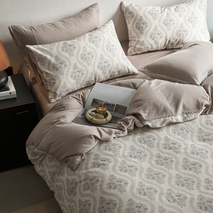 91家纺网 家纺一手货源 找家纺 时年家纺 2025零汗纱™数码印花系列套件 花边情诗