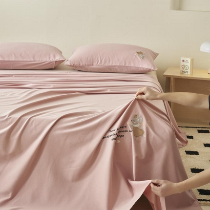 91家纺网 家纺一手货源 找家纺 （总）寐绸家纺 2025新款纯棉水洗棉纯色绣花单床单