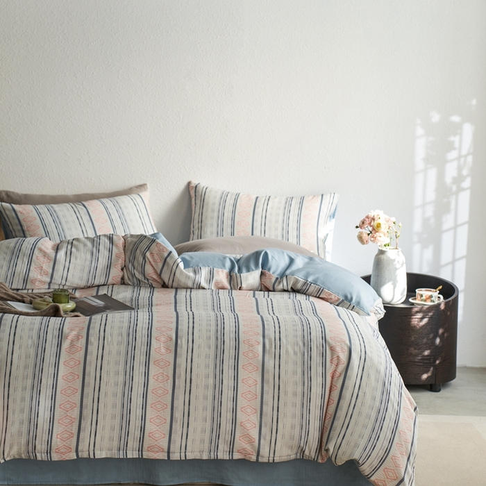 91家纺网 家纺一手货源 找家纺 时年家纺 2025零汗纱™数码印花系列套件 逸彩-蓝