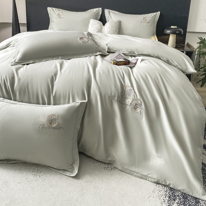 91家纺网 家纺一手货源 找家纺 昊翔家纺 【量大价优】2025新款全棉纯棉长绒棉刺绣绣花四件套【配礼盒提供买家秀】 澜韵-水绿