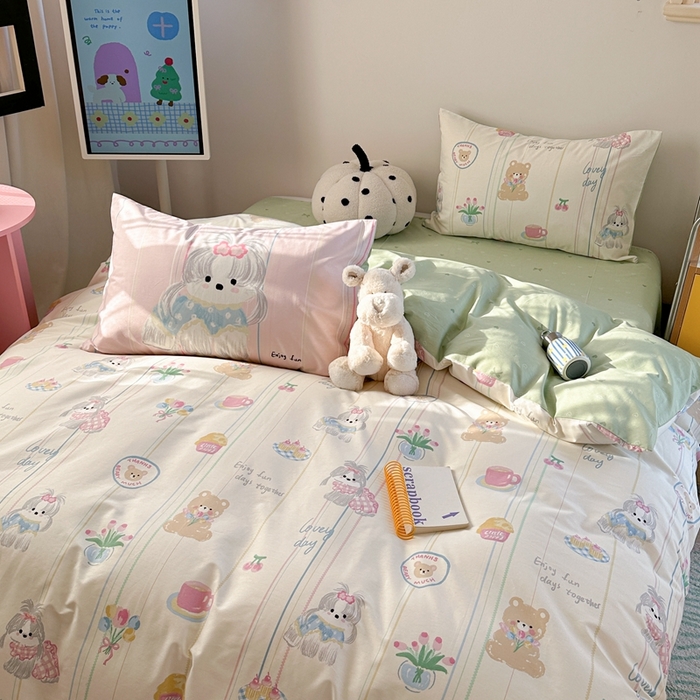 91家纺网 家纺一手货源 找家纺 时年家纺 2025新款全棉数码趣味系列3.0 四件套 甜点乐园