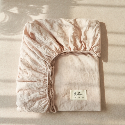 寐绸家纺 2025新款纯棉双层纱单床笠 双层纱床笠-浅驼