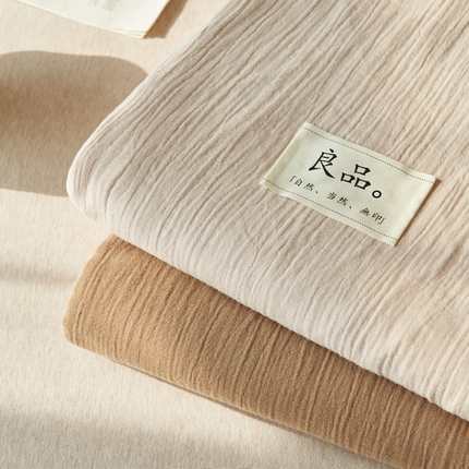 寐绸家纺 2025新款纯棉双层纱单床单 双层纱床单-浅灰