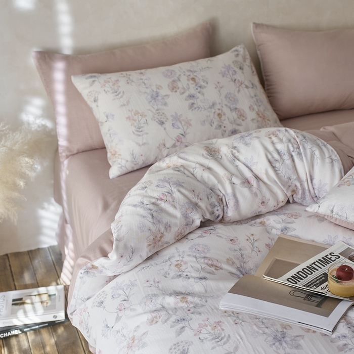 91家纺网 家纺一手货源 找家纺 时年家纺 2025零汗纱™数码印花系列套件 春日梦乡