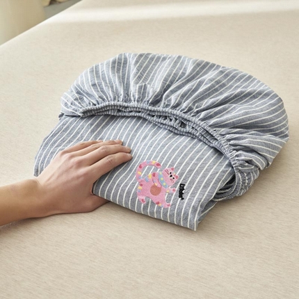 91家纺网 家纺一手货源 找家纺 （总）寐绸家纺 2025新款纯棉色织水洗棉竖条单床笠