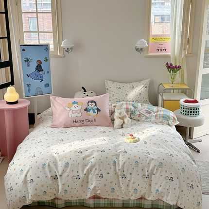 时年家纺 2025新款全棉数码趣味系列3.0 四件套 快乐宠物