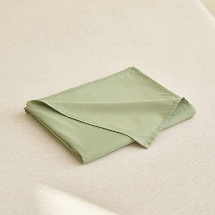 91家纺网 家纺一手货源 找家纺 寐绸家纺 2025新款纯棉13372水洗棉单床单 纯色床单-扶苏-绿