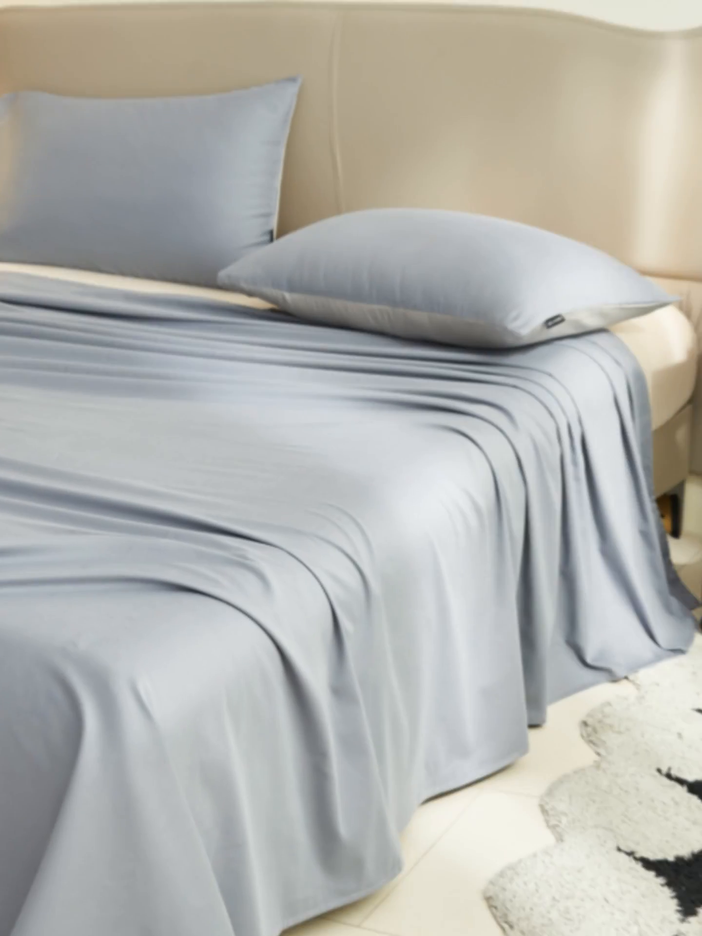 91家纺网 家纺一手货源 找家纺 寐绸家纺 2025新款纯棉13372水洗棉单床单 纯色床单-礁石灰