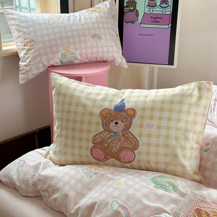 91家纺网 家纺一手货源 找家纺 时年家纺 2025新款全棉数码趣味系列3.0 四件套 彩虹甜心