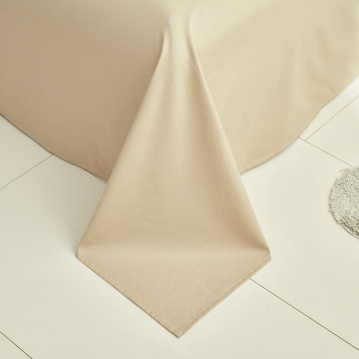 91家纺网 家纺一手货源 找家纺 寐绸家纺 2025新款纯棉13372水洗棉单床单 纯色床单-古巴砂