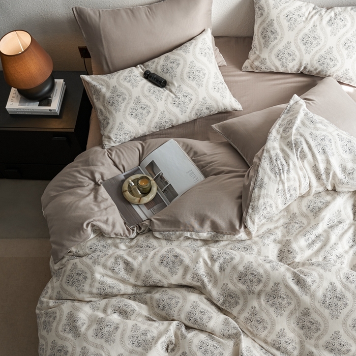 91家纺网 家纺一手货源 找家纺 时年家纺 2025零汗纱™数码印花系列套件 花边情诗