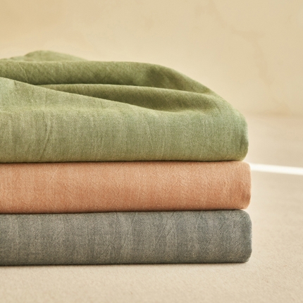 寐绸家纺 2025新款双层纱人字斜提花单床单 人字斜床单-豆沙