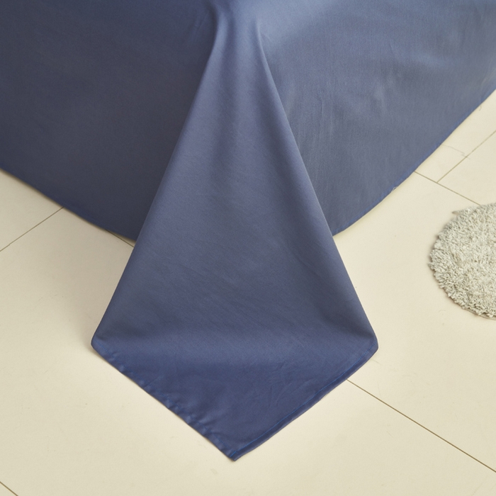 91家纺网 家纺一手货源 找家纺 寐绸家纺 2025新款纯棉13372水洗棉单床单 纯色床单-布鲁兰