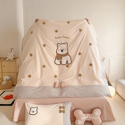 91家纺网 家纺一手货源 找家纺 （总）恋佳居 2025新款A类全棉水洗棉贴布毛巾绣四件套（控价：220/260）