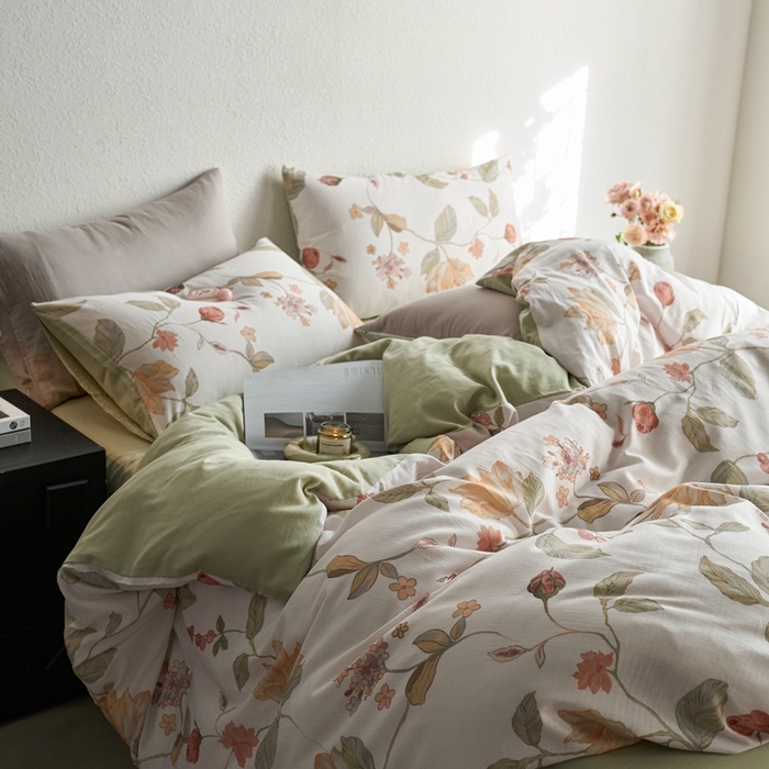 91家纺网 家纺一手货源 找家纺 时年家纺 2025零汗纱™数码印花系列套件 绿野漫屿