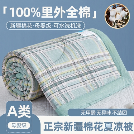 91家纺网 家纺一手货源 找家纺 （总）海洋家纺 2025新款A类里外全棉棉花夏被四件套 格子系列