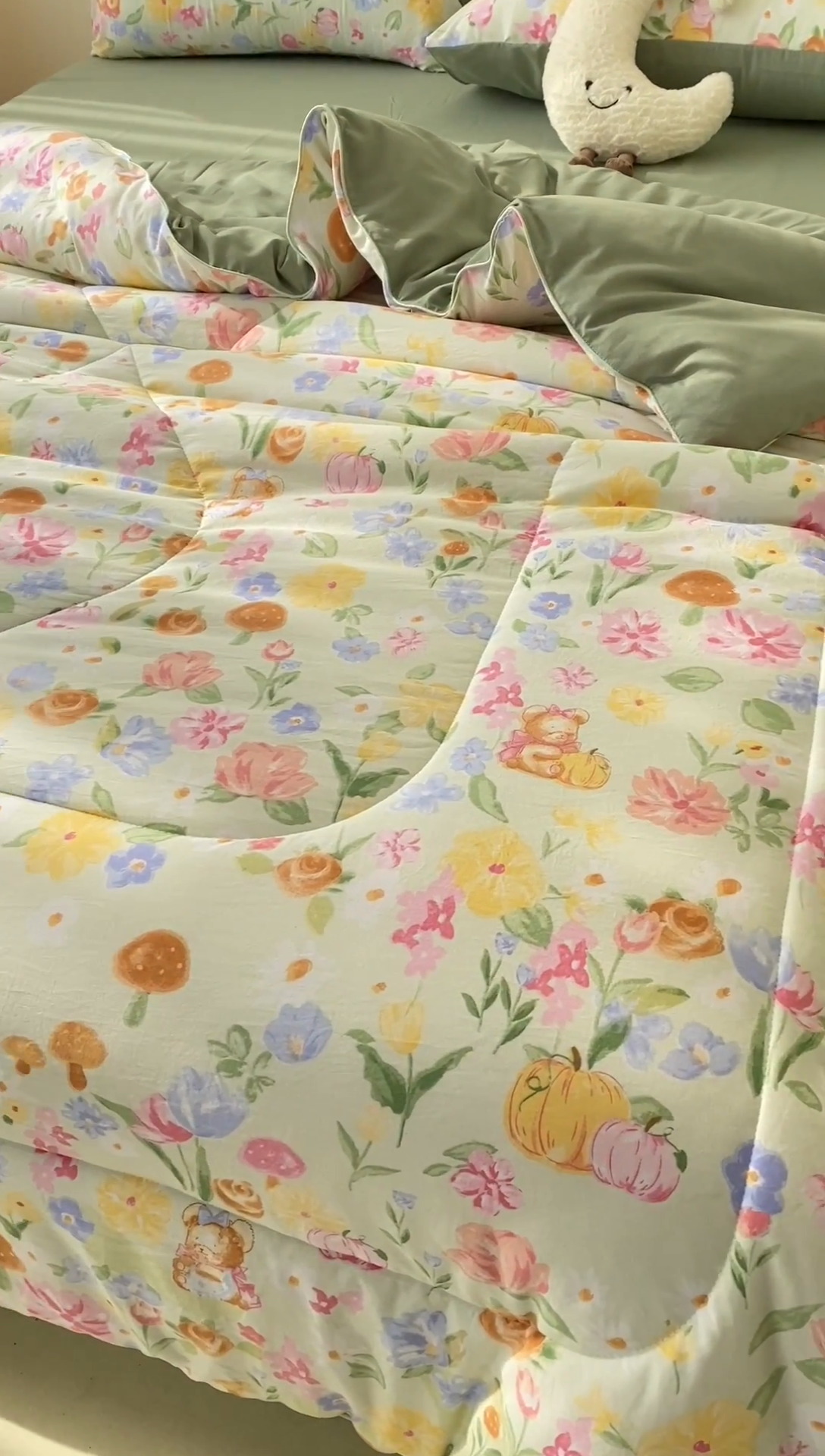 91家纺网 家纺一手货源 找家纺 宜家坊 2025新款水洗棉糯小棉夏被夏被四件套四季被春秋被单人学生双人被子被芯 花花熊