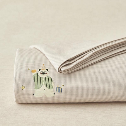 寐绸家纺 2025新款纯棉双层纱贴布绣单床单 贴布双层纱床单-驼色