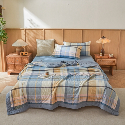 猎鹿人家纺 A类水洗棉新疆棉花夏被 晚秋