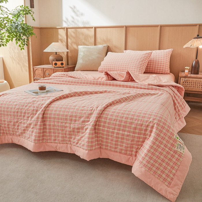 91家纺网 家纺一手货源 找家纺 猎鹿人家纺 A类水洗棉新疆棉花夏被 夏洛特粉