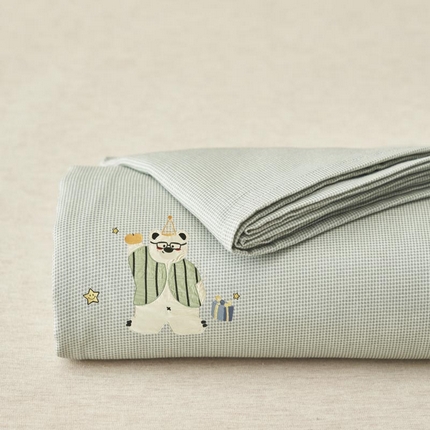 寐绸家纺 2025新款纯棉双层纱贴布绣单床单 贴布双层纱床单-浅绿