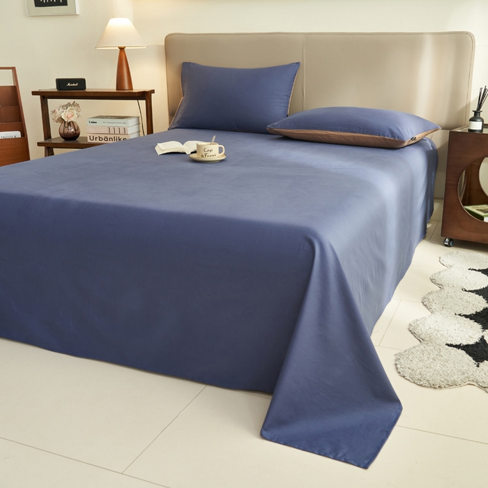 91家纺网 家纺一手货源 找家纺 寐绸家纺 2025新款纯棉13372水洗棉单床单 纯色床单-布鲁兰