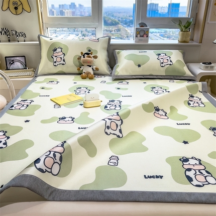 兄弟坊 2025新款数码小清新印花冰丝席 活力小牛