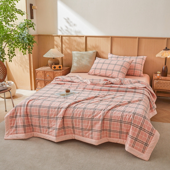 91家纺网 家纺一手货源 找家纺 猎鹿人家纺 A类水洗棉新疆棉花夏被 乔南粉